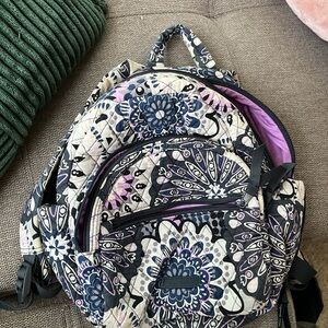 Vera Bradley Blue and Purple Floral Backpack